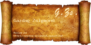Gazdag Zsigmond névjegykártya
